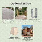 Lean-To Cedar Featheredge Roof Oak Hardwood Gazebo