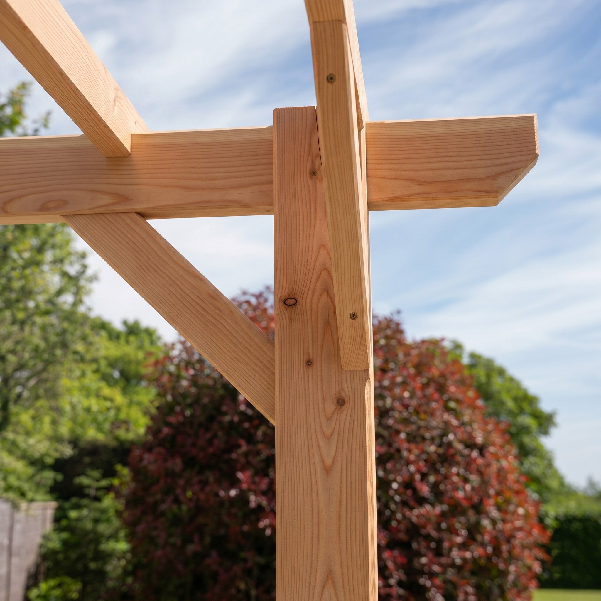 Flat & Open Roof Planed British Larch Pergola