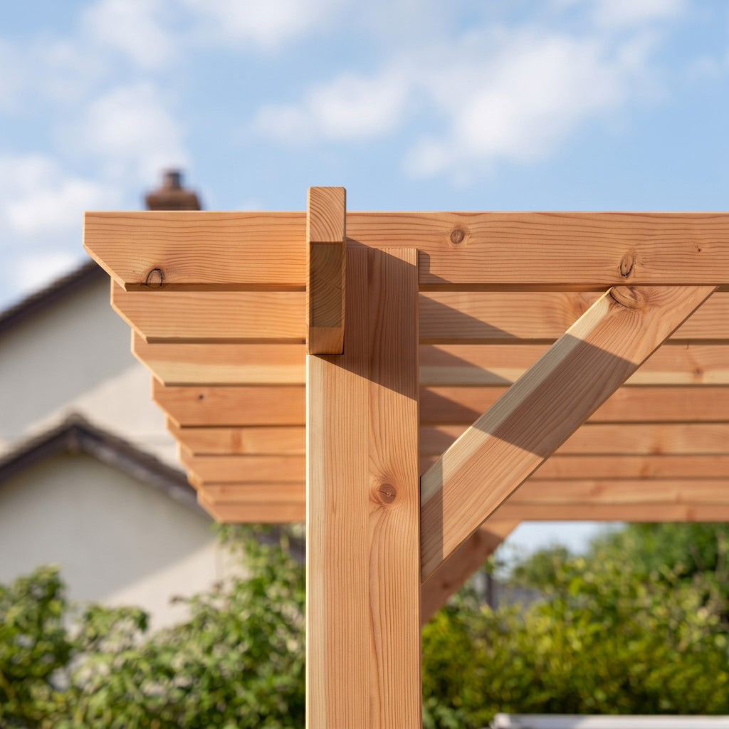 Flat & Open Roof Planed British Larch Pergola