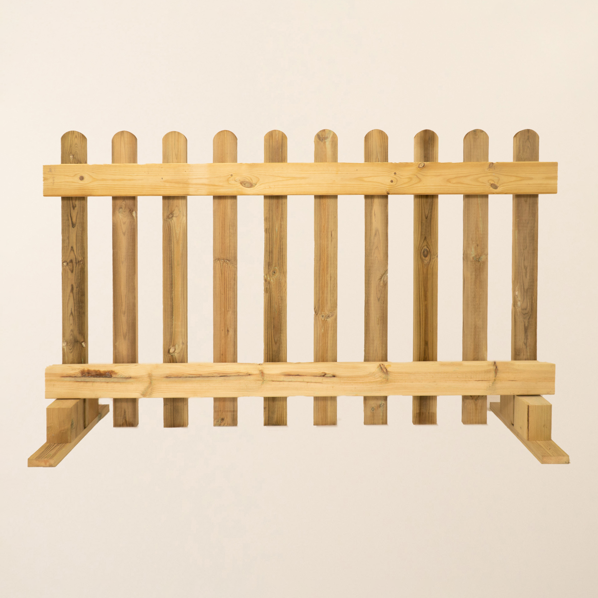Portable Freestanding Scandinavian Redwood Treated Picket Fence Panel