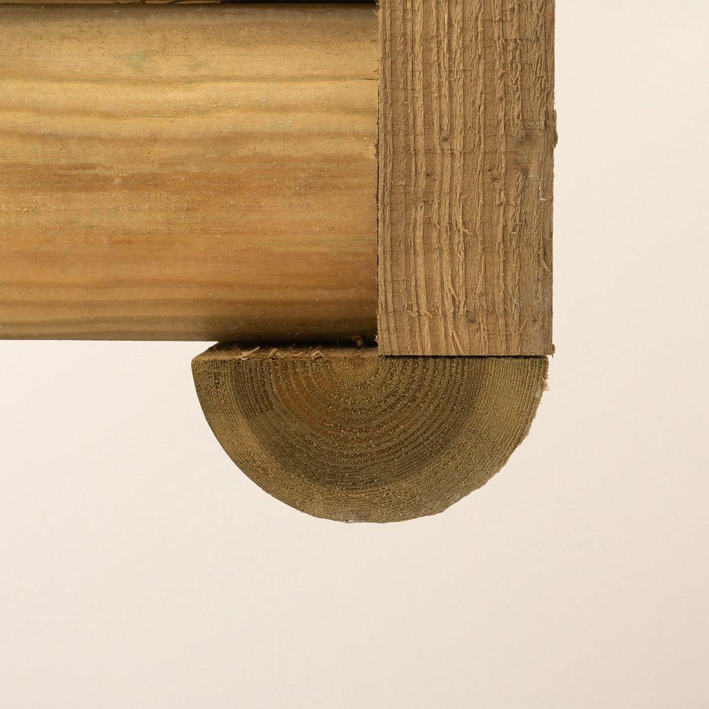 Scandinavian Redwood Half-Round Garden Planter