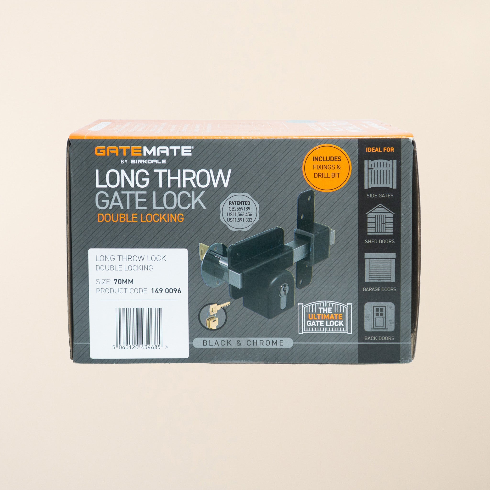 Stainless Steel Premium Long Throw Lock