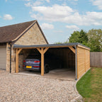 Pent EPDM Roof Oak Car Port