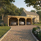 Pent EPDM Roof Oak Car Port