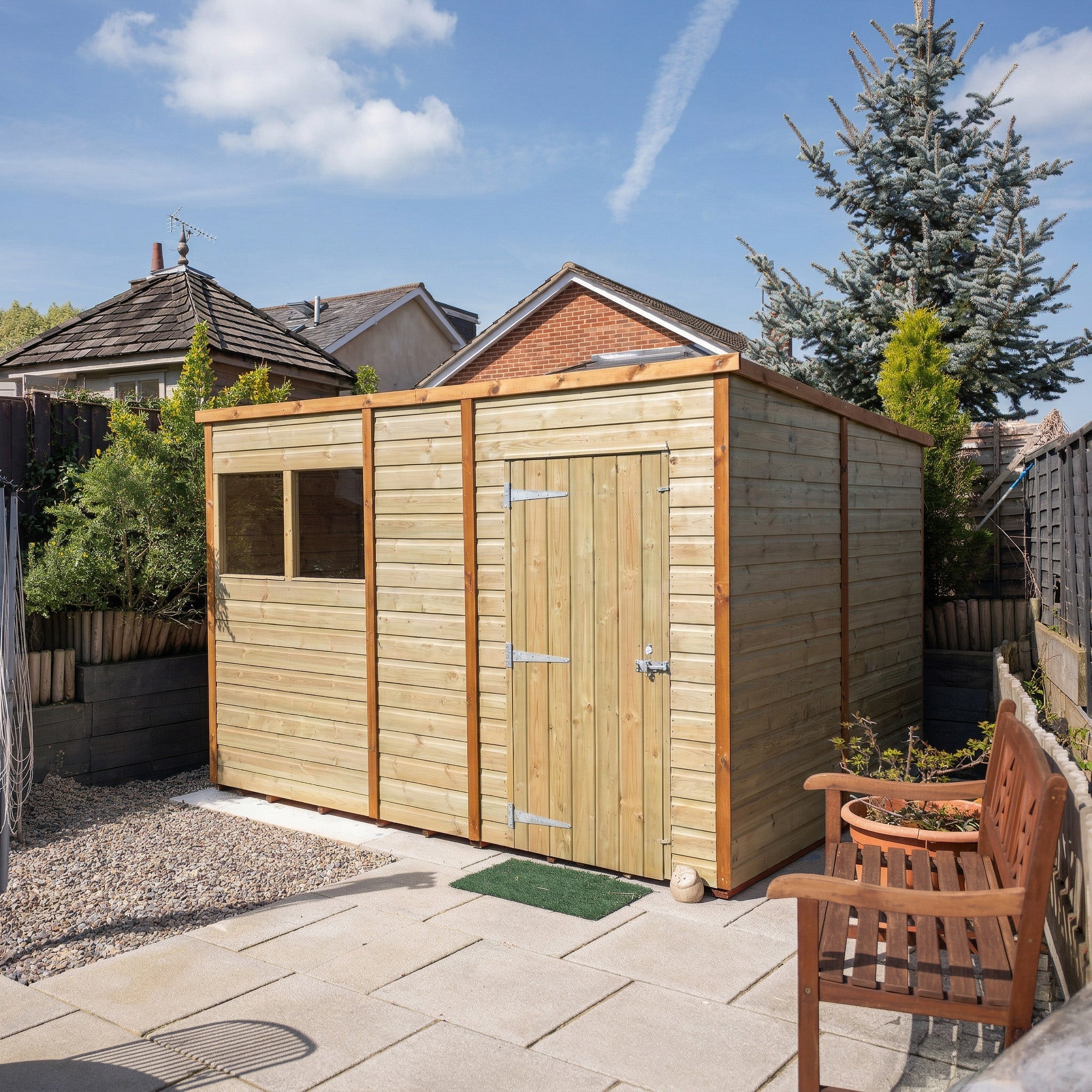 Pent Felt Roof Premium Pressure Treated Wooden Shed