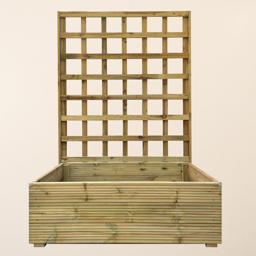 Scandinavian Redwood Deluxe Decking Planter With Trellis