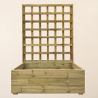Scandinavian Redwood Deluxe Decking Planter With Trellis