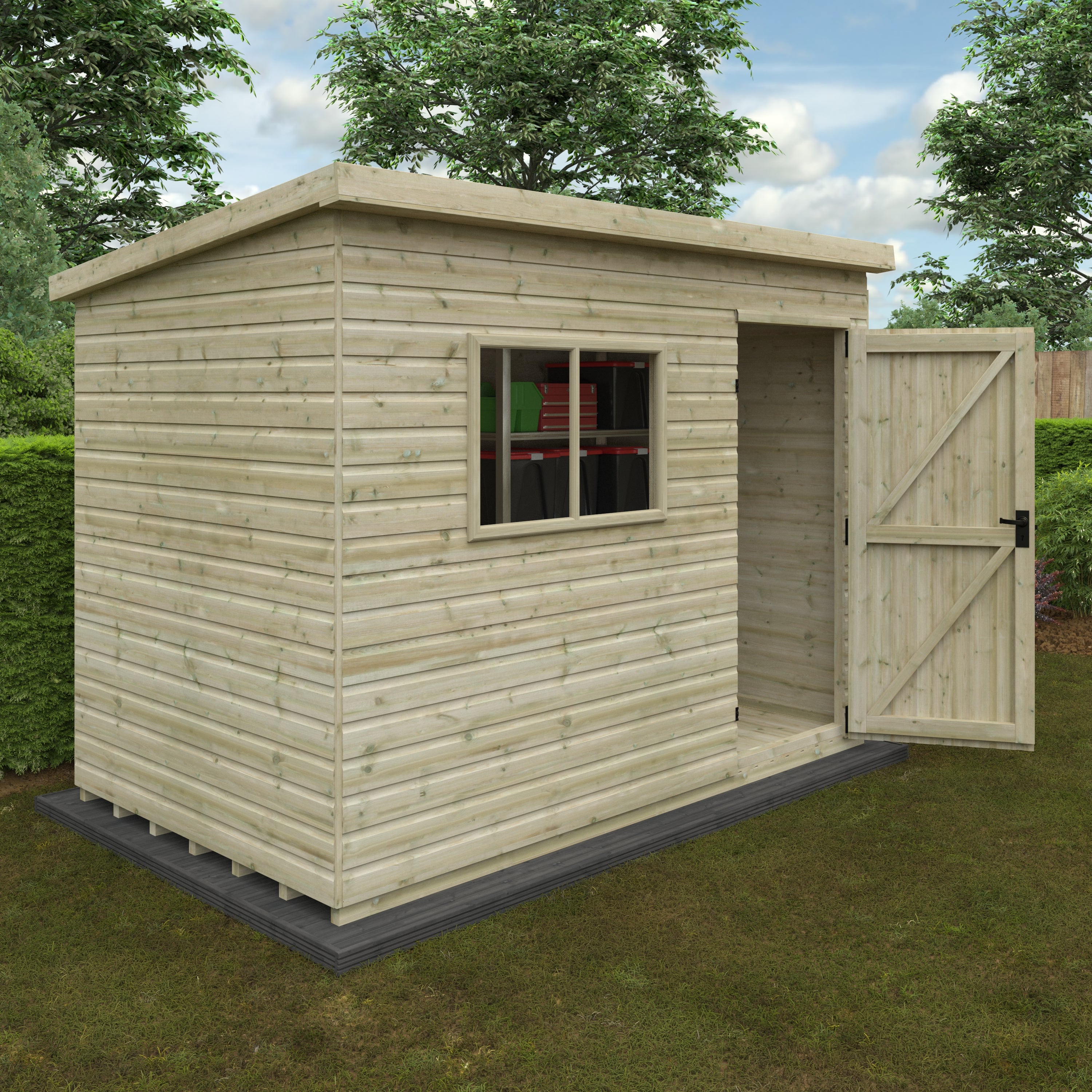 Tanalised Deluxe Pent Shed