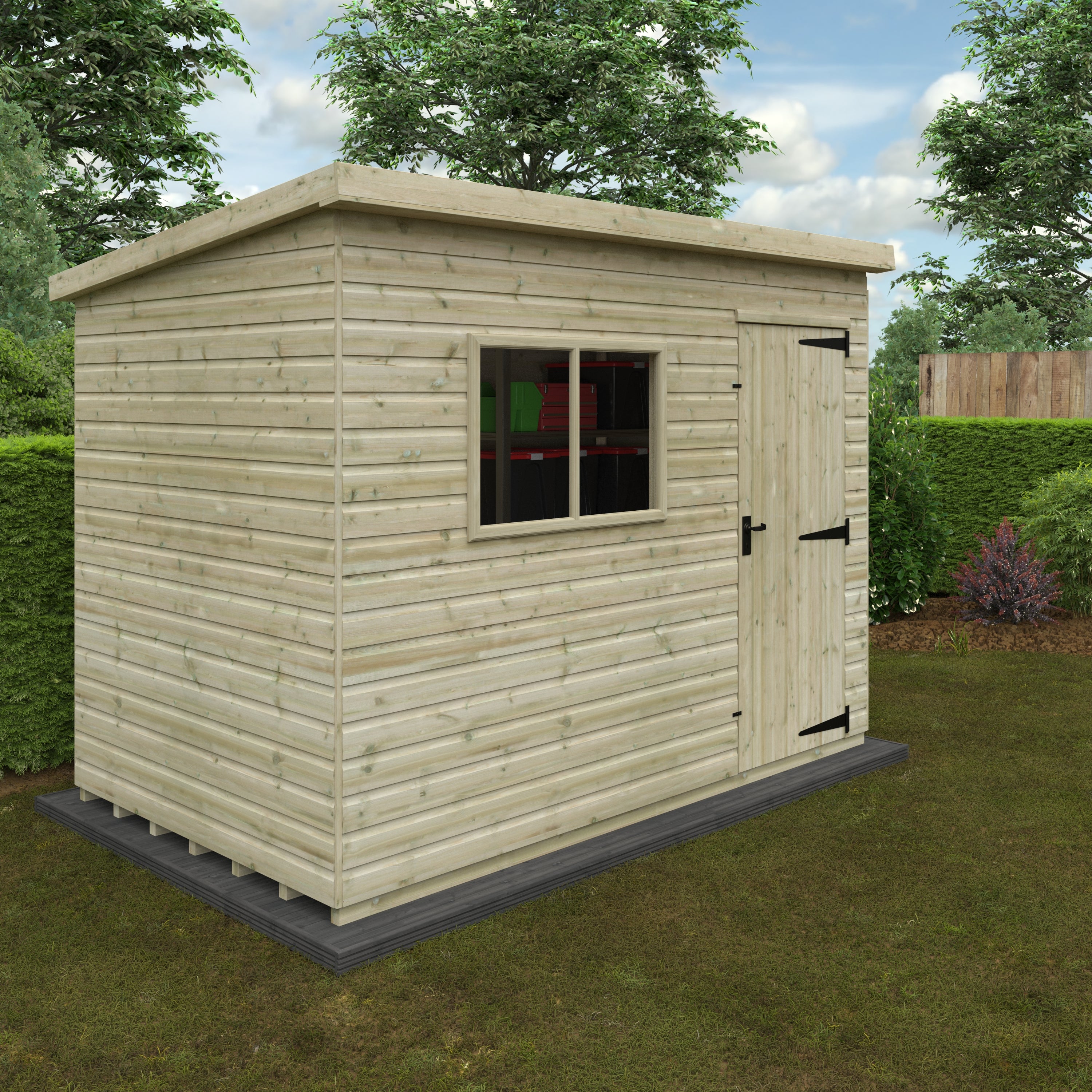 Tanalised Deluxe Pent Shed