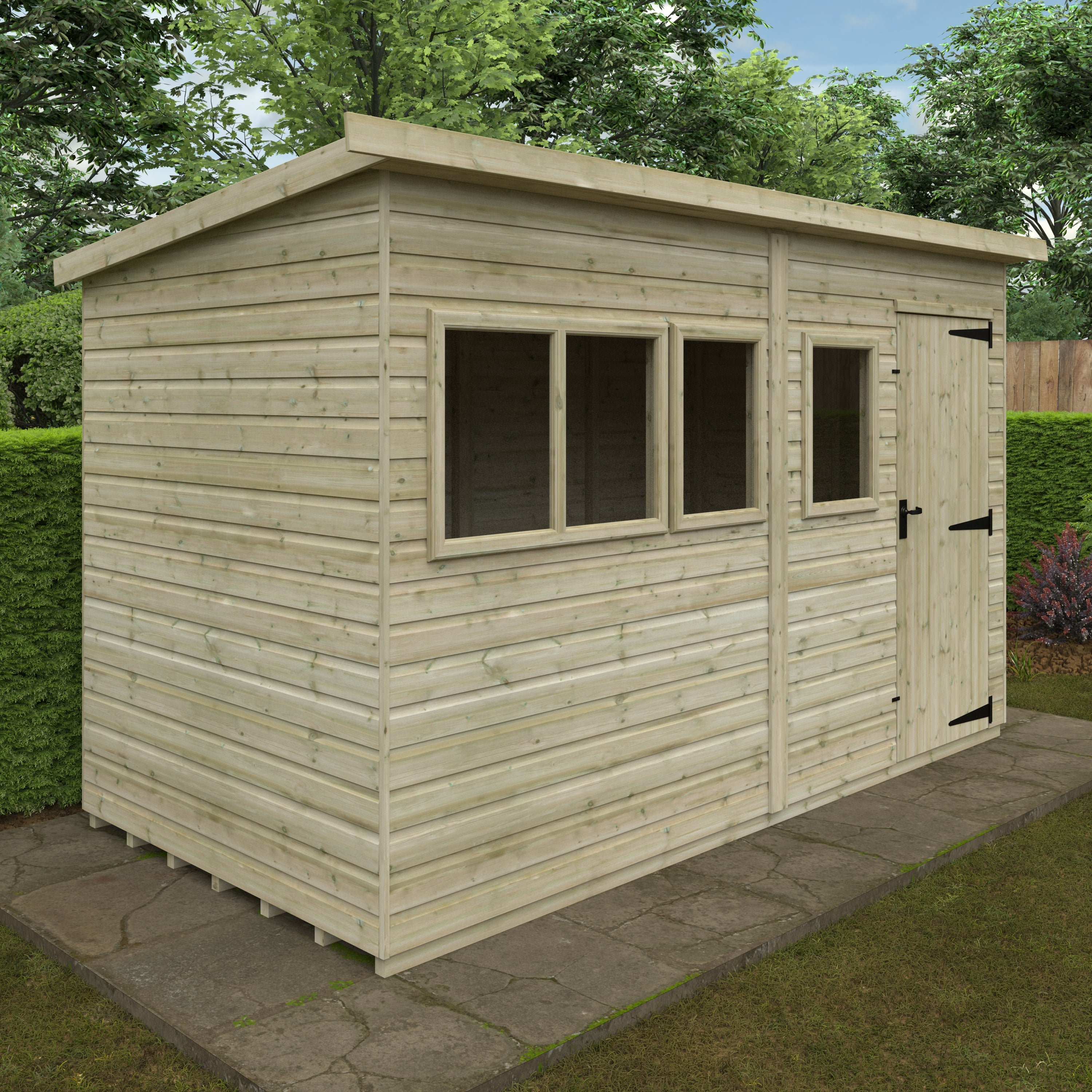 Tanalised Deluxe Pent Shed