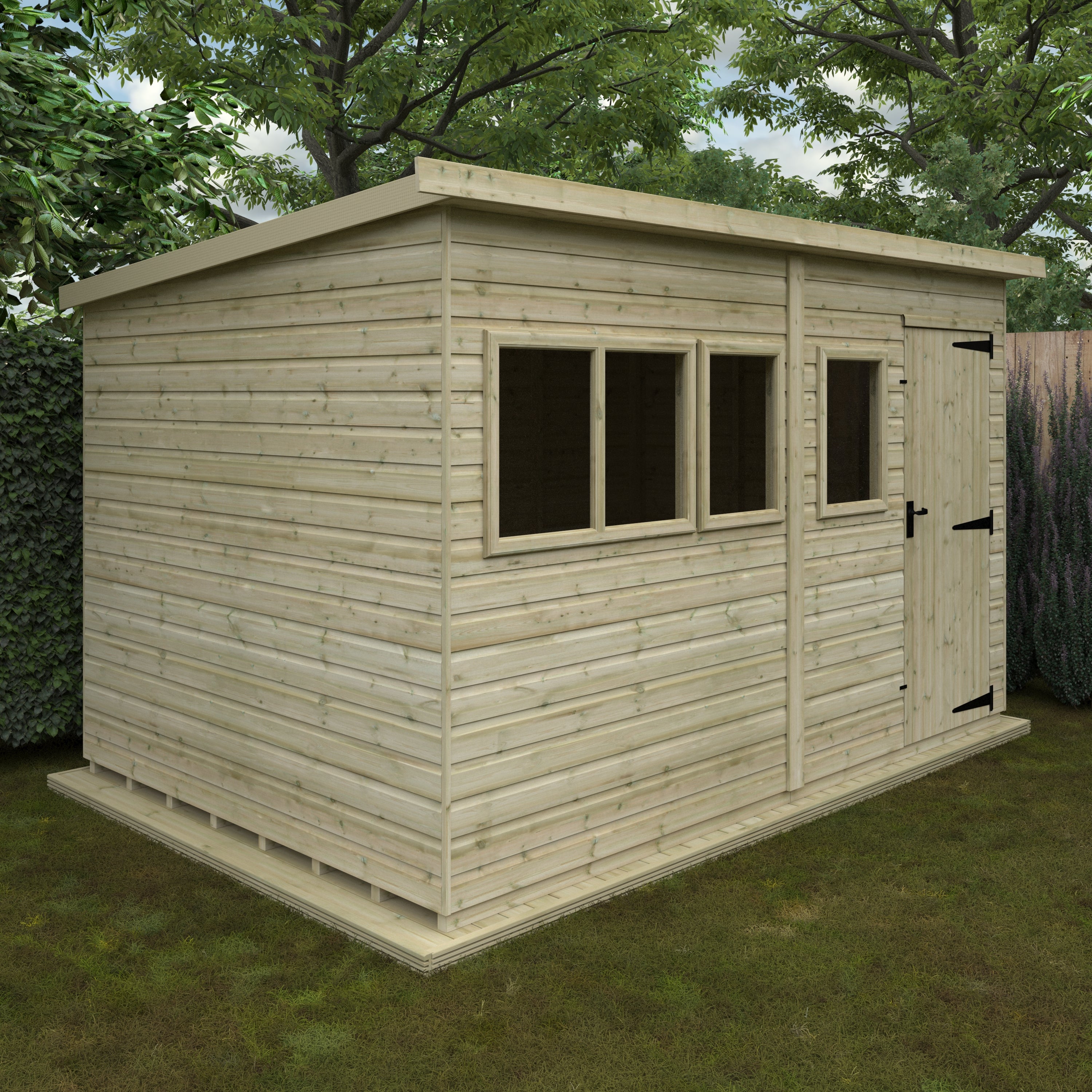 Tanalised Deluxe Pent Shed