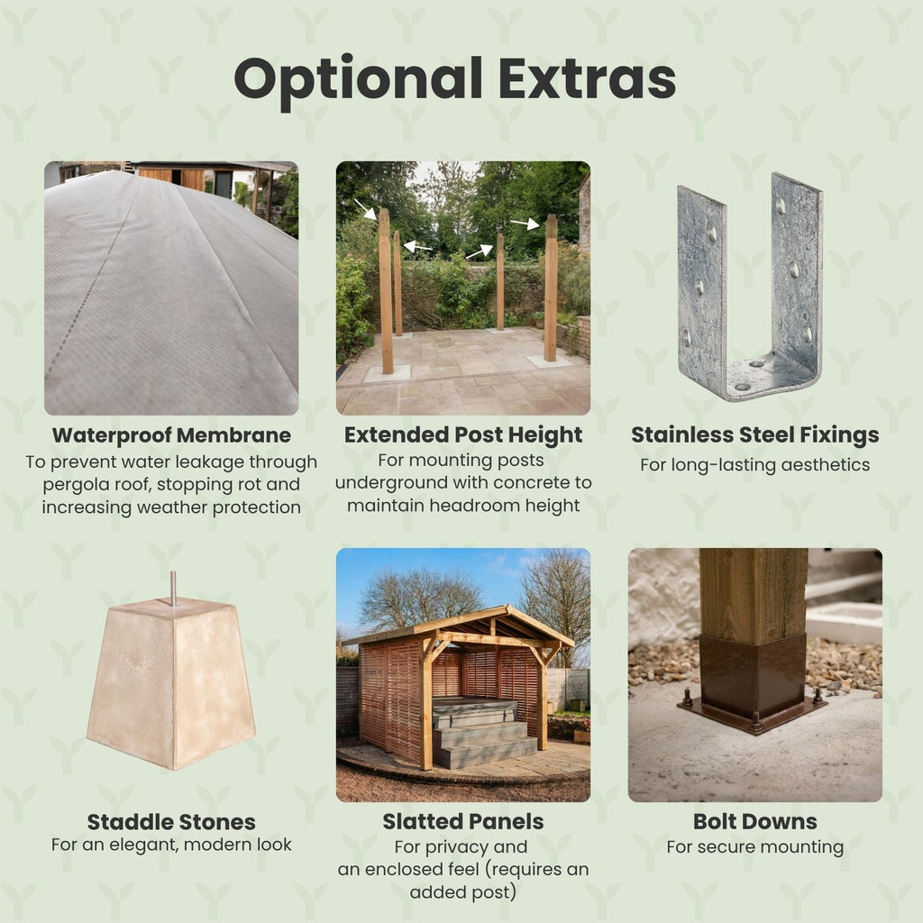 Lean-To Corrugated Clear Roof Planed British Cedar Gazebo