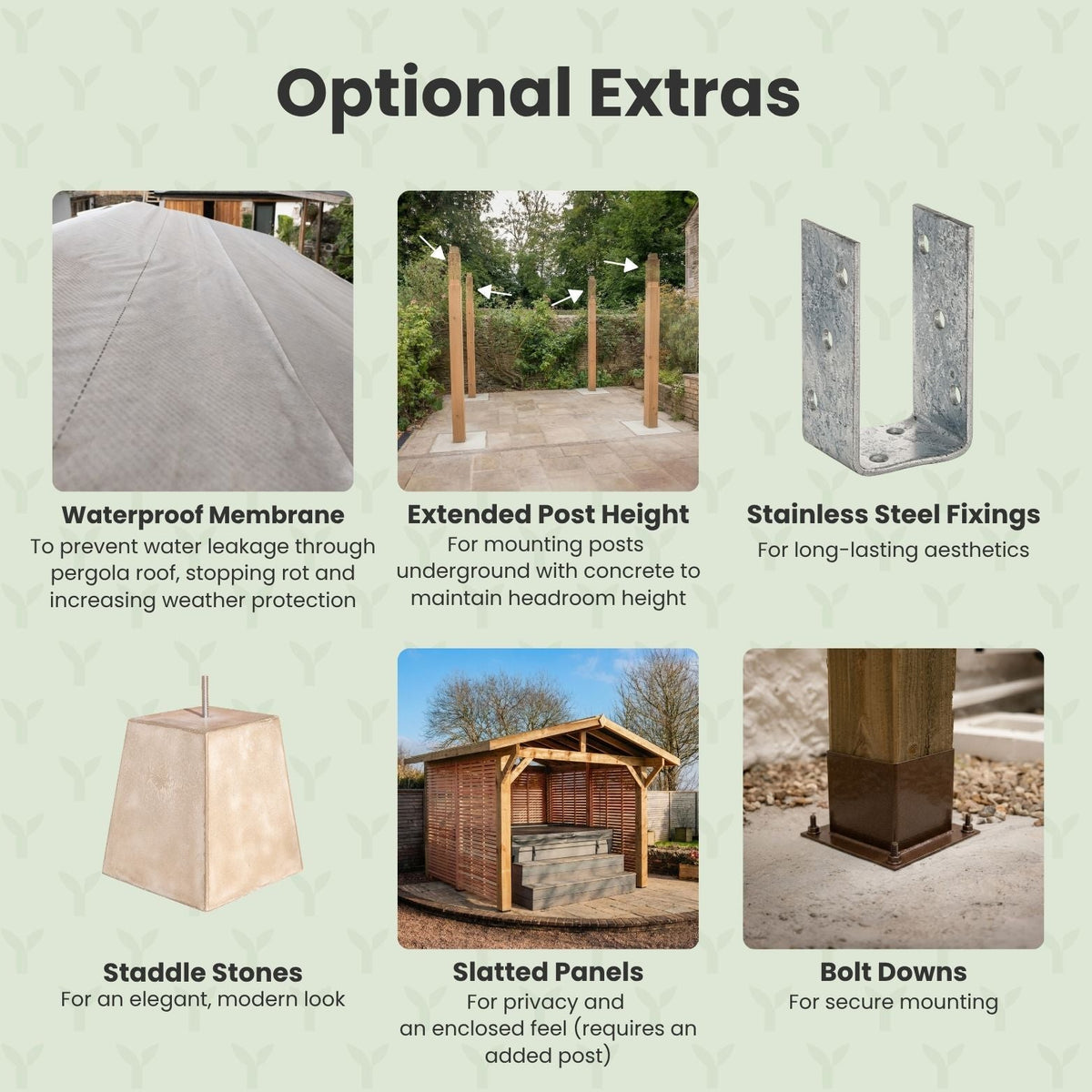 Flat & Open Roof Planed British Cedar Pergola