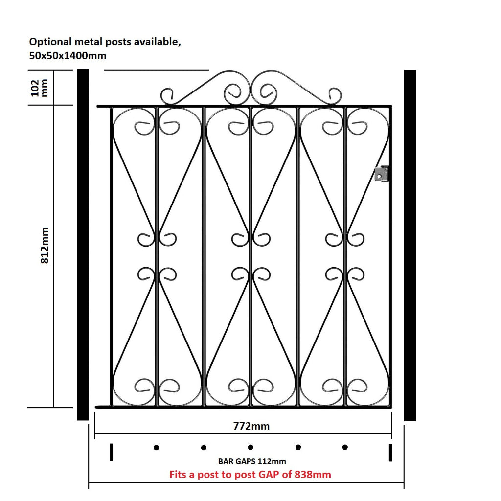 Roche Steel Flat Top Garden Gate
