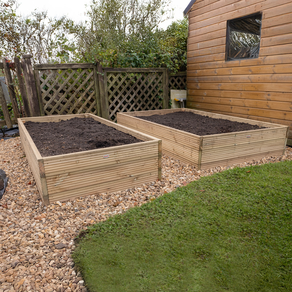 Scandinavian Redwood Raised Decking Bed