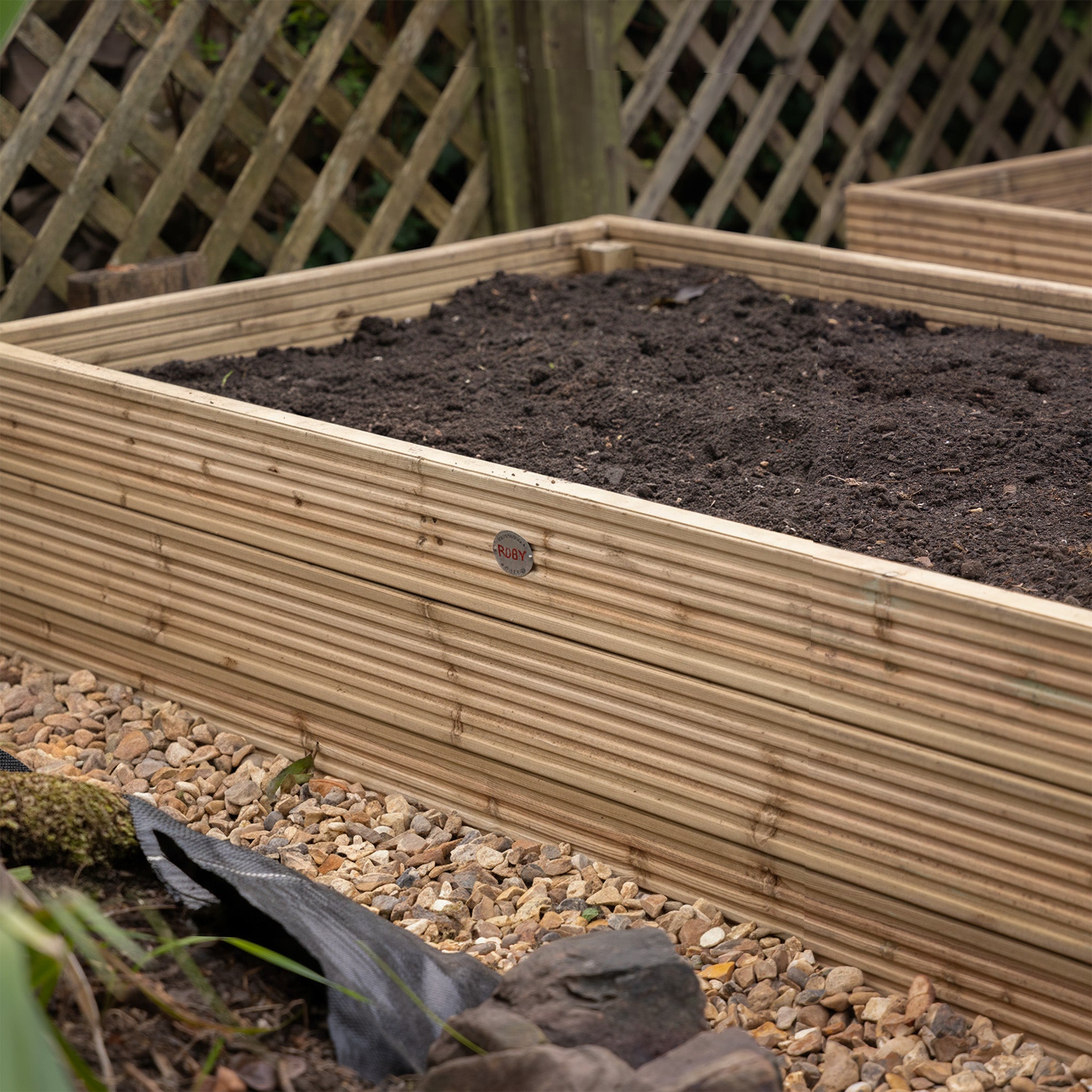 Scandinavian Redwood Raised Decking Bed