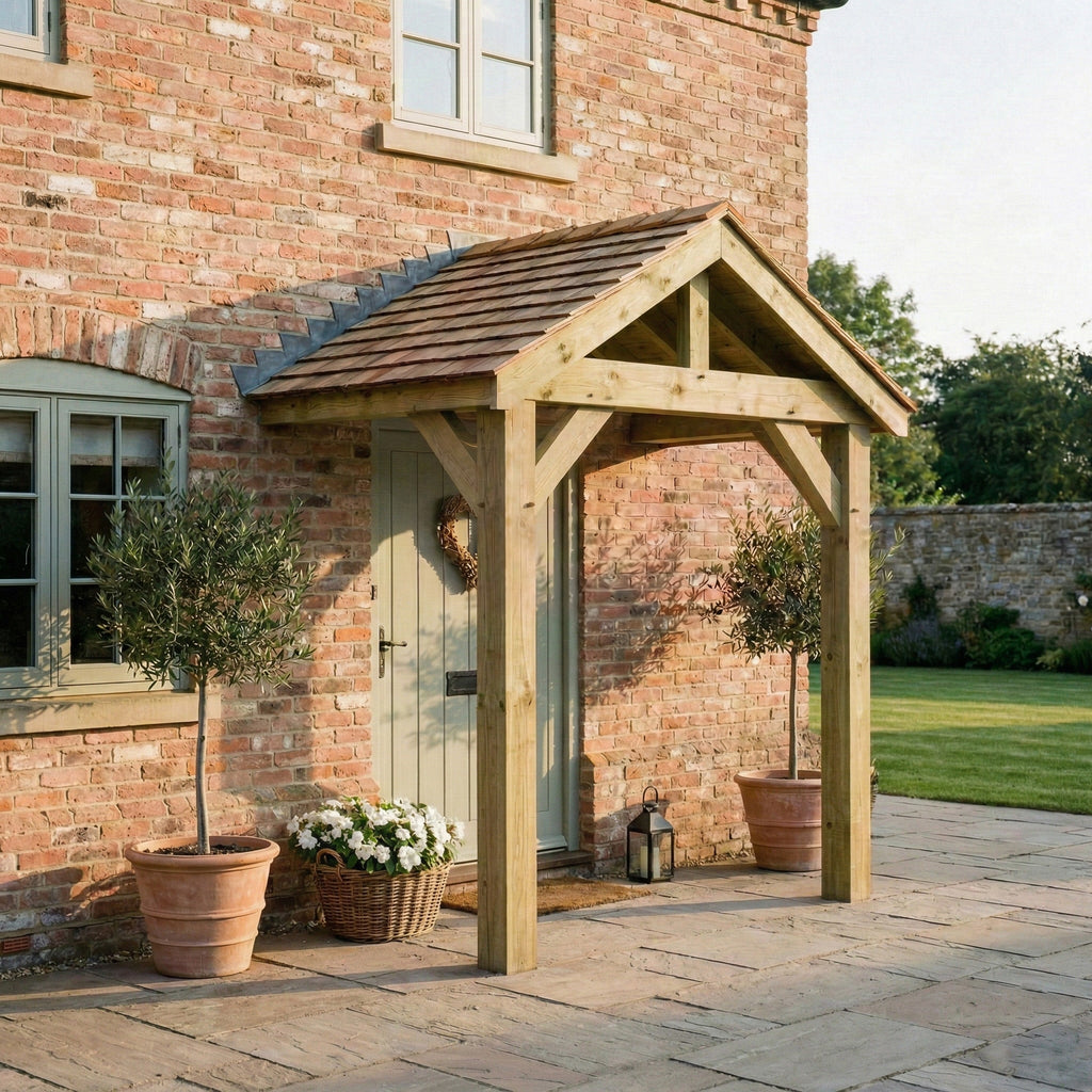Apex Featheredge Roof Full Height Pressure-Treated Porch (2 Posts)
