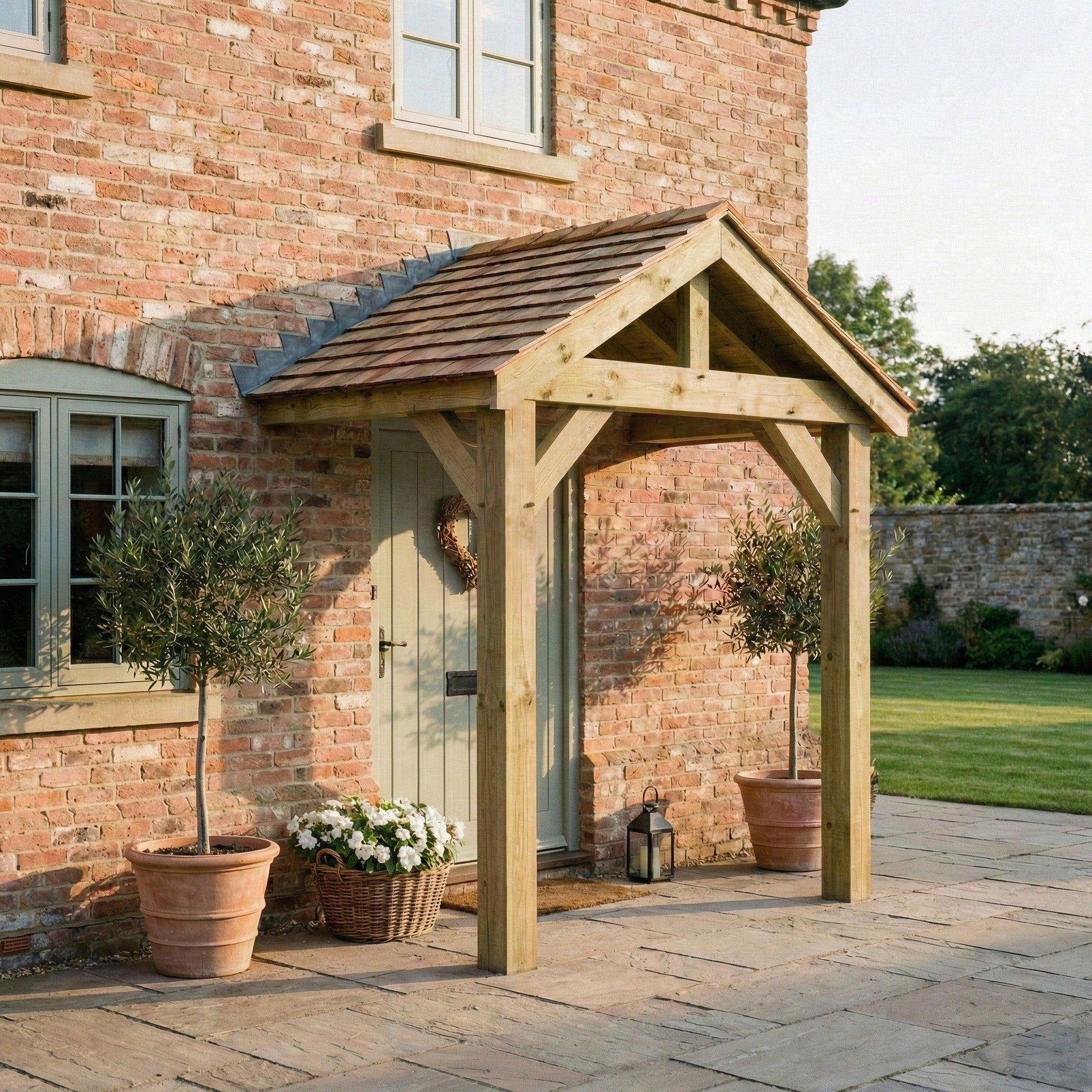 Apex Featheredge Roof Full Height Pressure-Treated Porch (2 Posts)