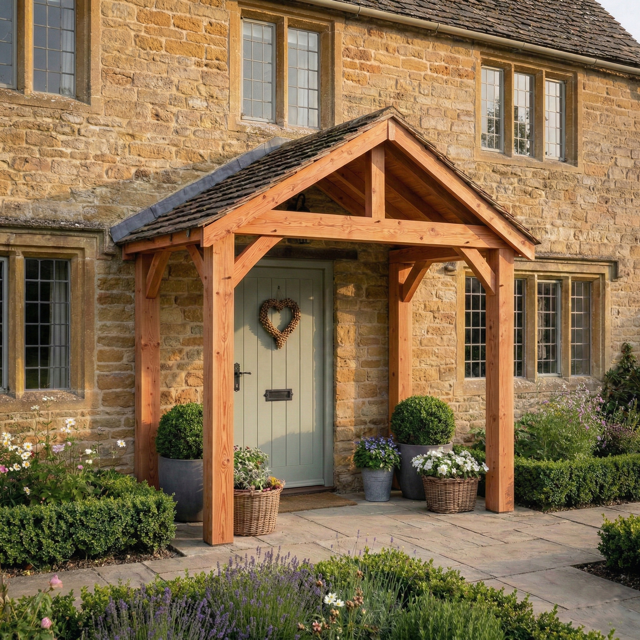 Apex Featheredge Roof Pressure-Treated Full Height Porch (4 Posts)