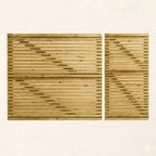 Scandinavian Redwood 3/4 Split Slatted Driveway Gate Pair