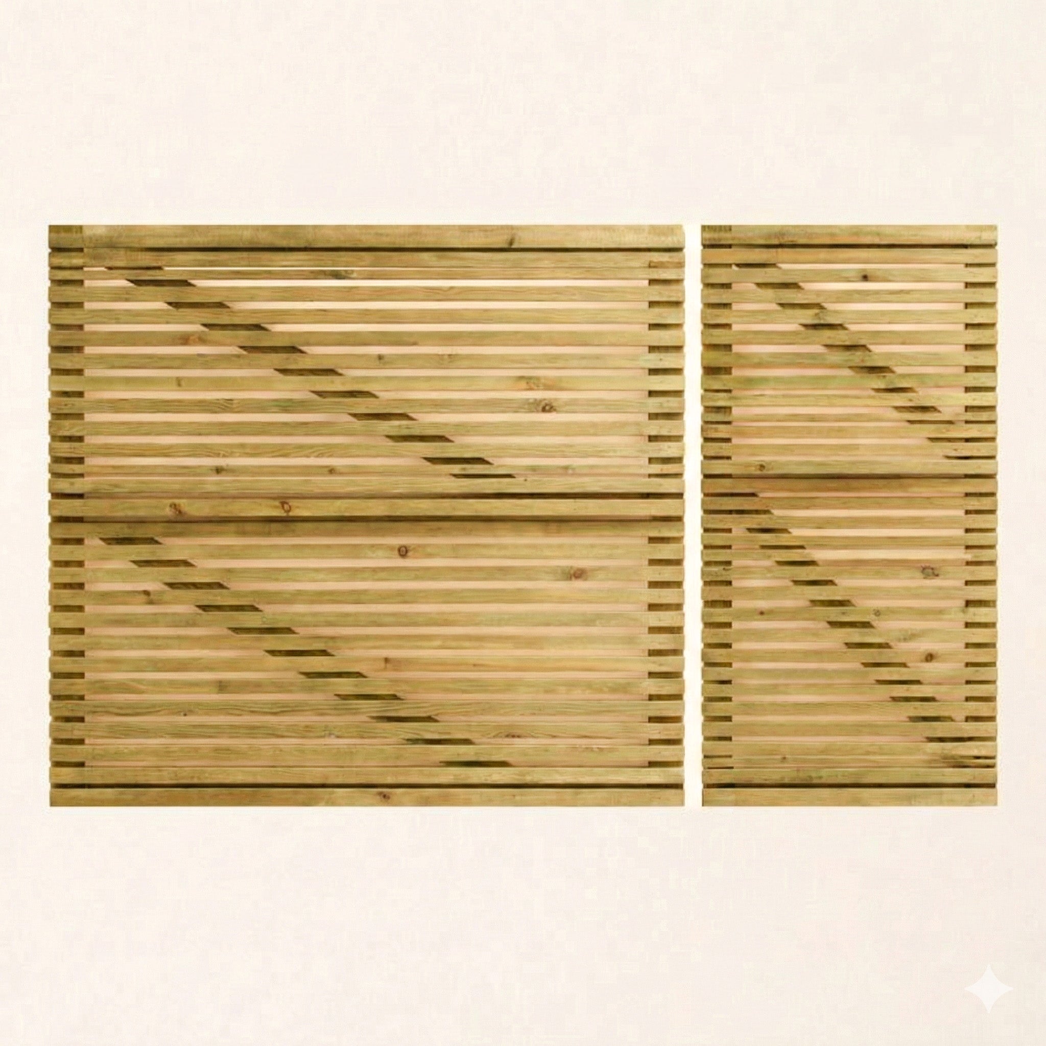 Scandinavian Redwood 3/4 Split Slatted Driveway Gate Pair
