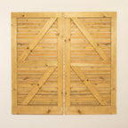 Scandinavian Redwood Slatted Sliding Driveway Gate