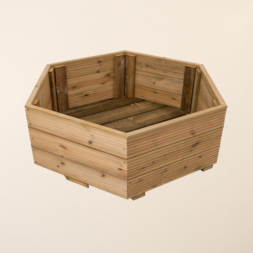 Scandinavian Redwood Hexagonal Decking Planter