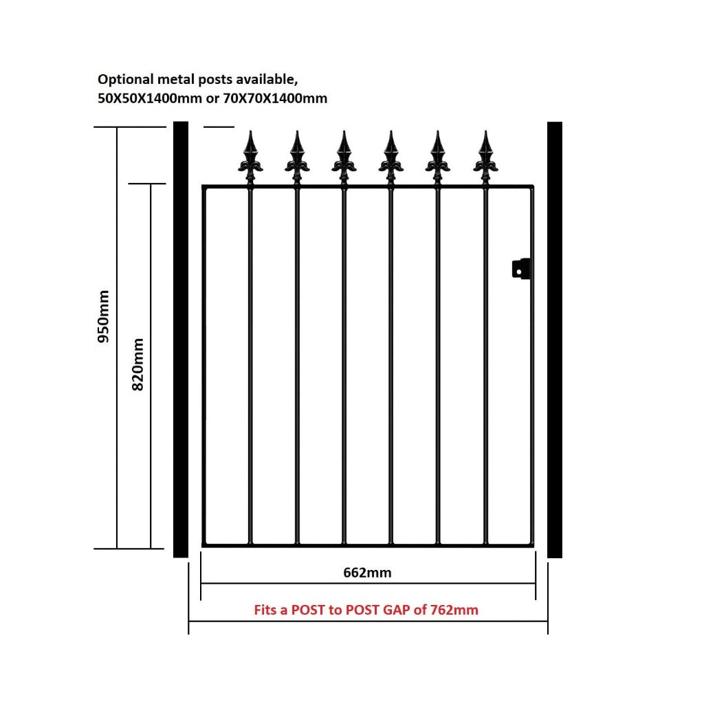 Saltash Steel Flat Top Garden Gate
