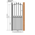 Saltash Steel Bow Top Tall Side Gate