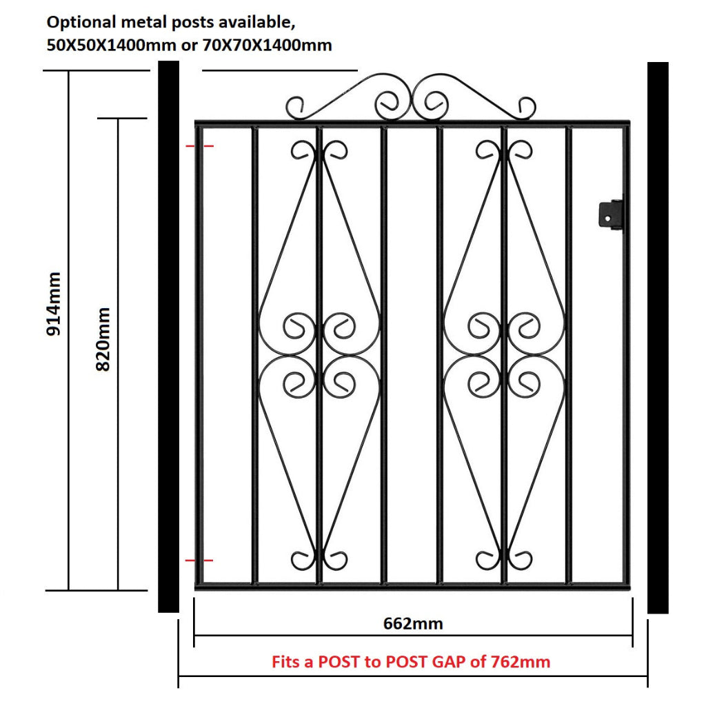 Roche Steel Bow Top Tall Side Gate