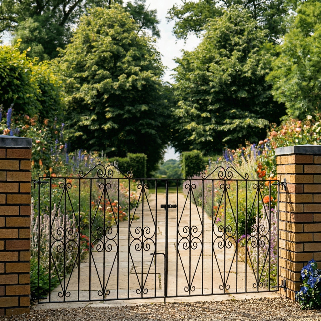 St Austell Steel Flat Top Steel Driveway Gate