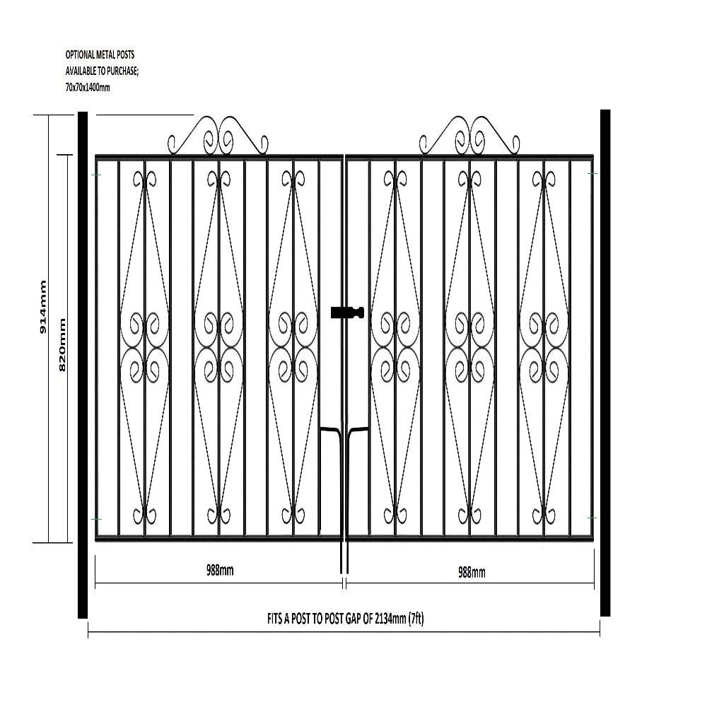 St Austell Steel Flat Top Steel Driveway Gate