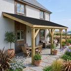 Lean-To Katepal Black Shingle Roof Wooden Gazebo