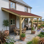Lean-To Katepal Brown Shingle Roof Wooden Gazebo