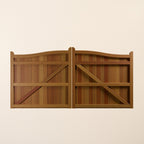 Iroko Swan Neck Driveway Gate Pair