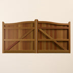 Iroko Swan Neck Mortise & Tenon Driveway Sliding Gate