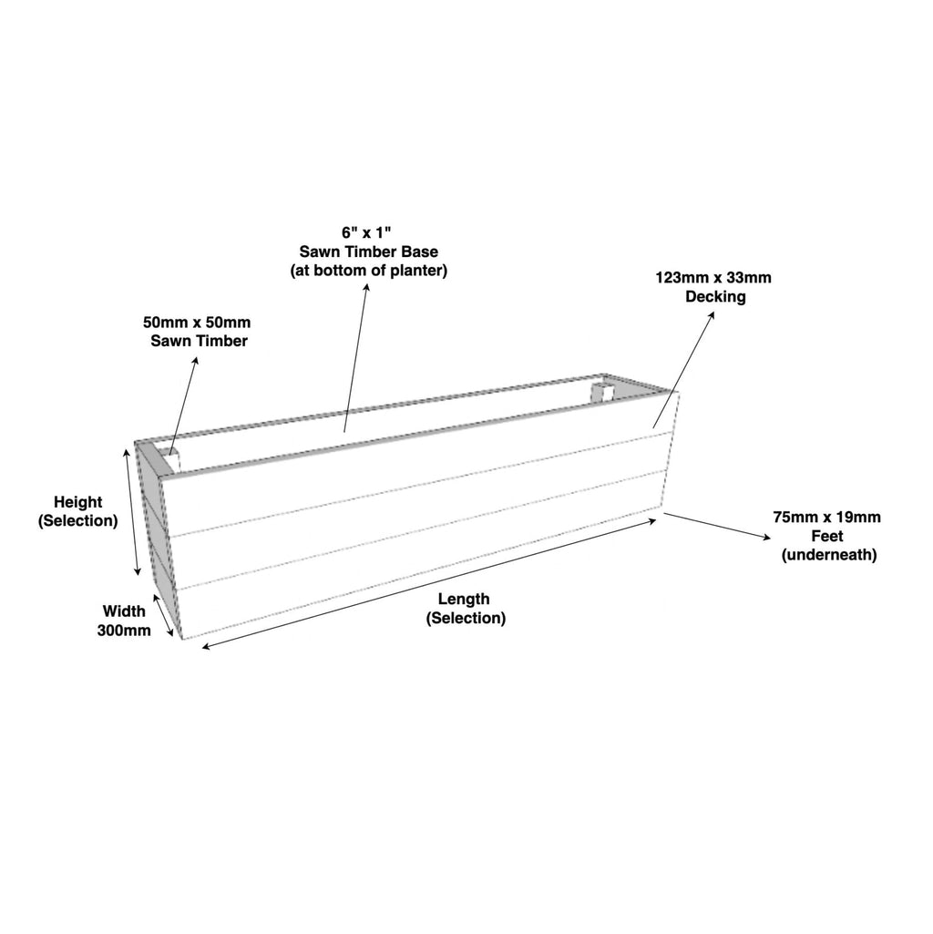 Scandinavian Redwood Deluxe Decking Planter