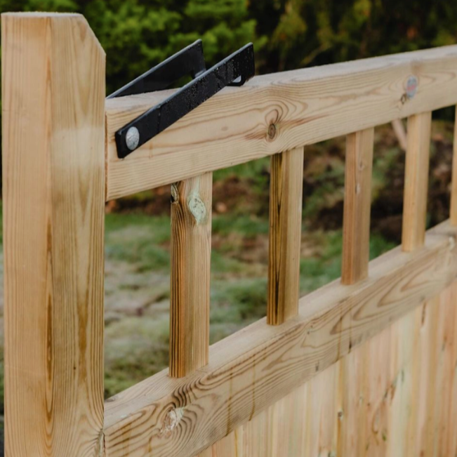Cottage Scandinavian Redwood Sliding Driveway Gate