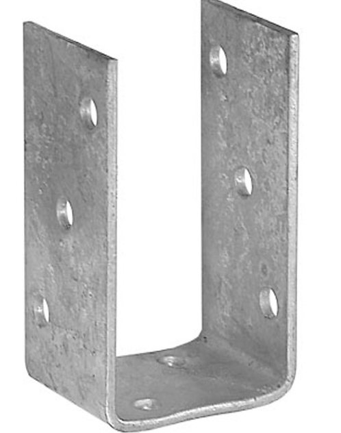 Bolt Down U Shape - 100mm Posts - Galvanised