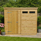 Pent Felt Roof Pressure Treated Timber Security Shed