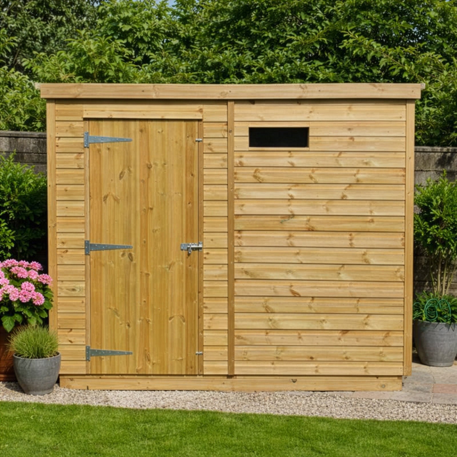 Pent Felt Roof Pressure Treated Timber Security Shed