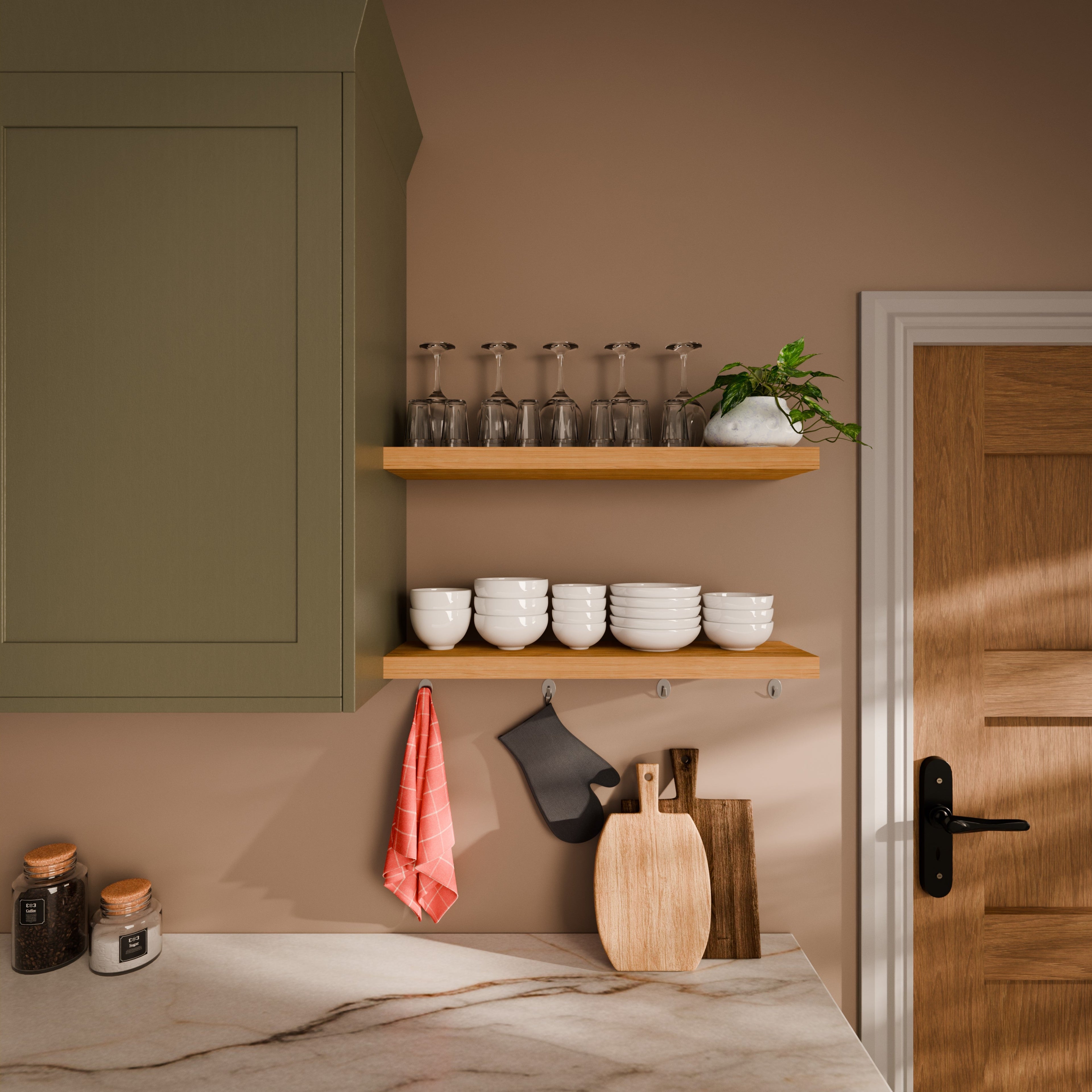 Bespoke Solid Wooden Floating Shelf (150mm Depth x 40mm Thickness)