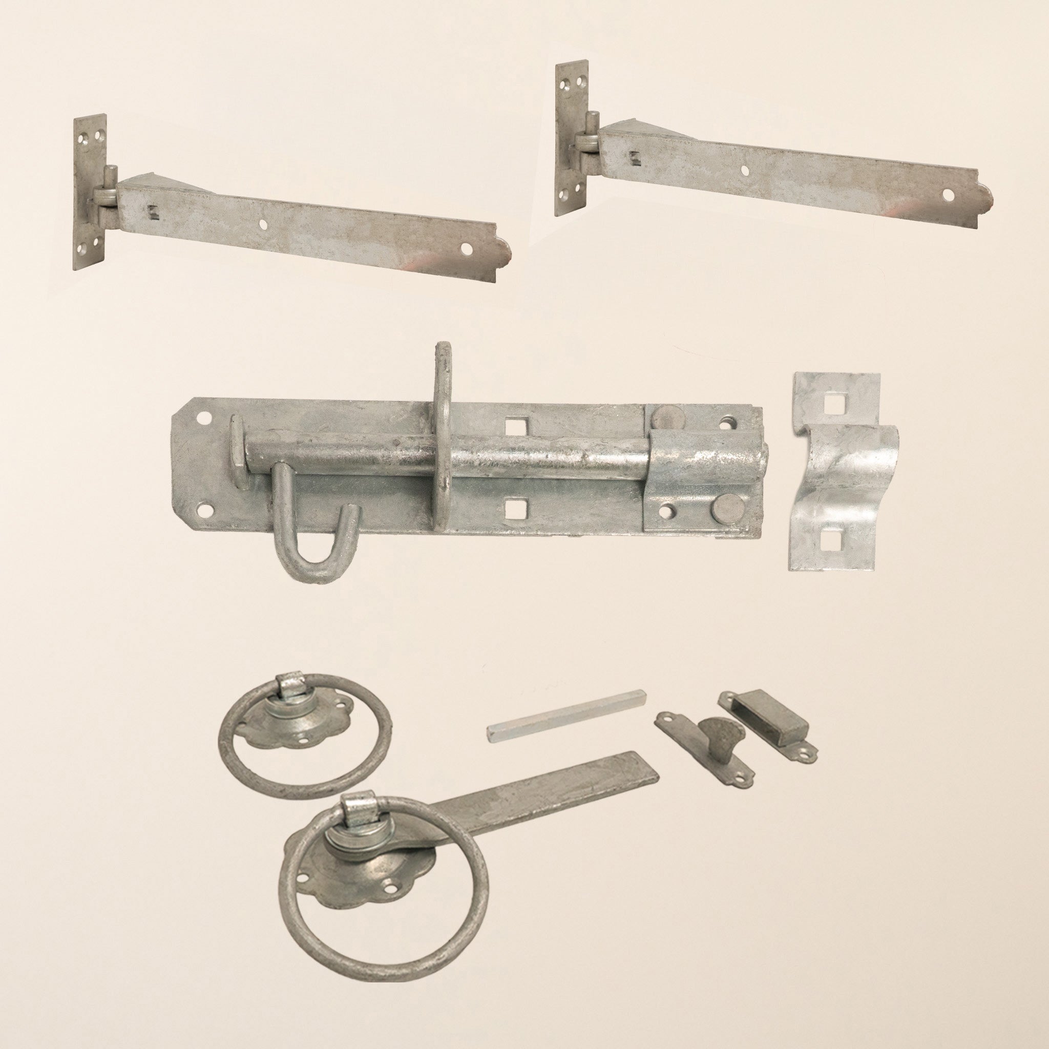 Side Gate Ironwork Bundle (1x Pair of 14" Galvanised Hinge)