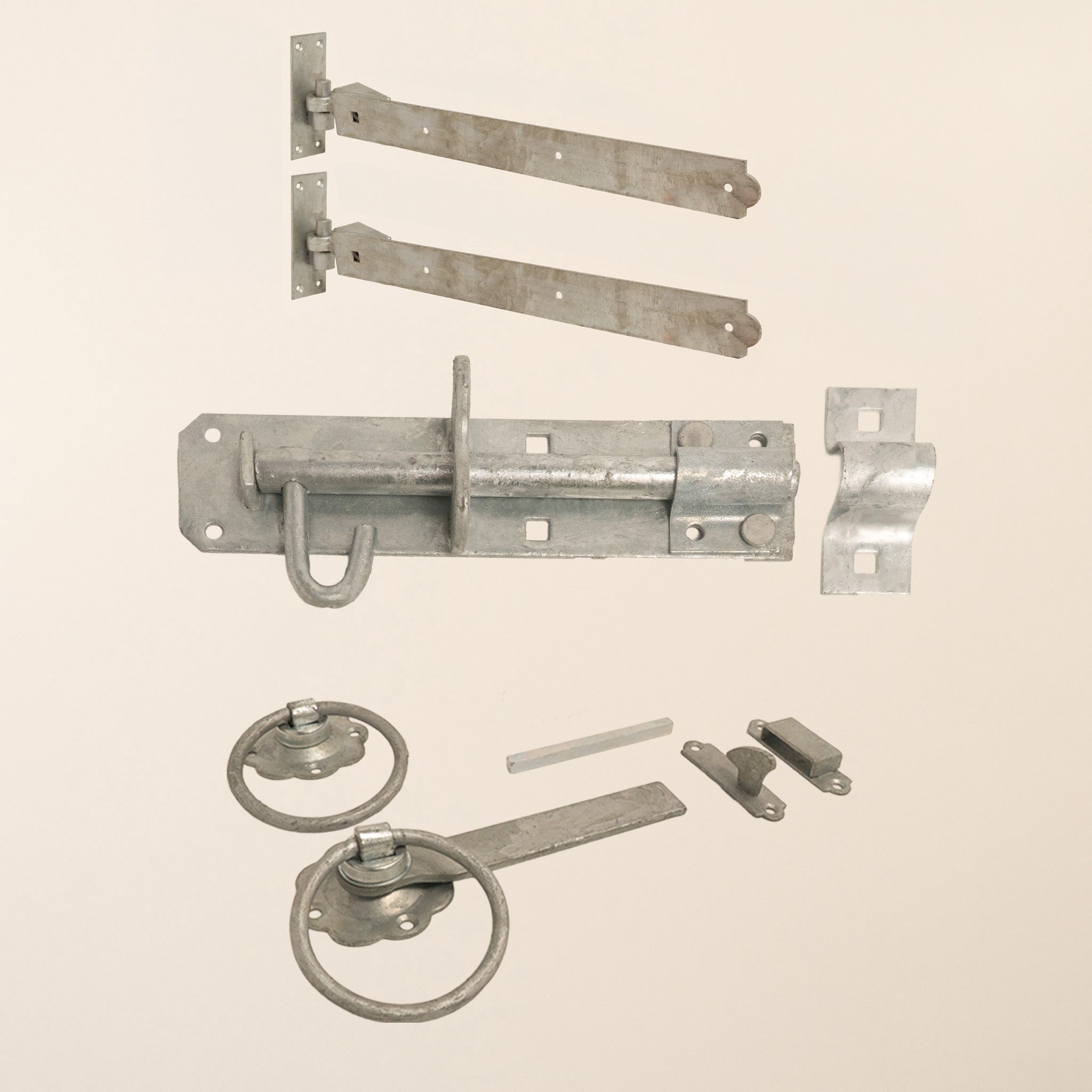Galvanised Steel Side Gate Ironwork Bundle (1x Pair of 24" Galvanised Hinge)
