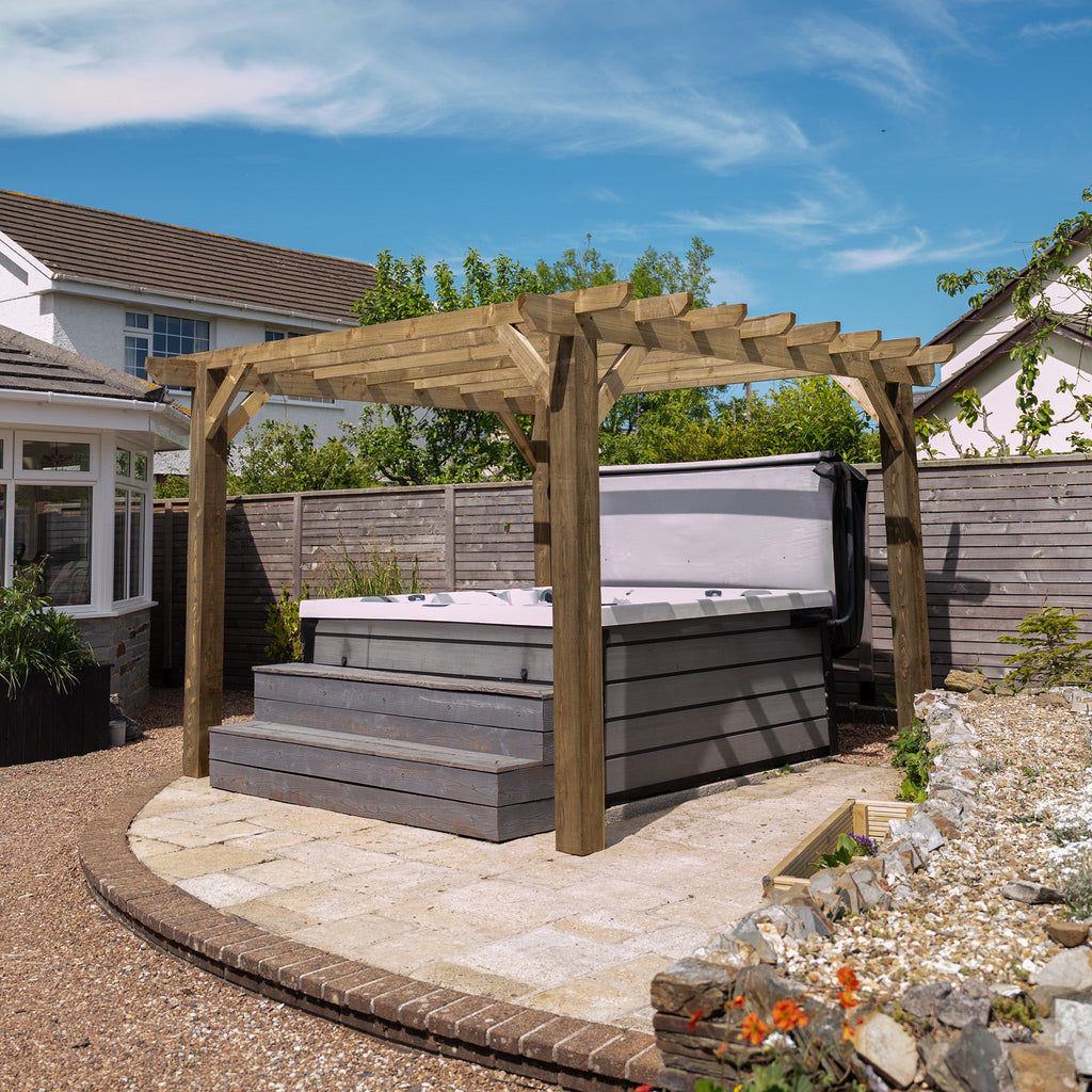 Wooden Pergola - Flat & Open Roof