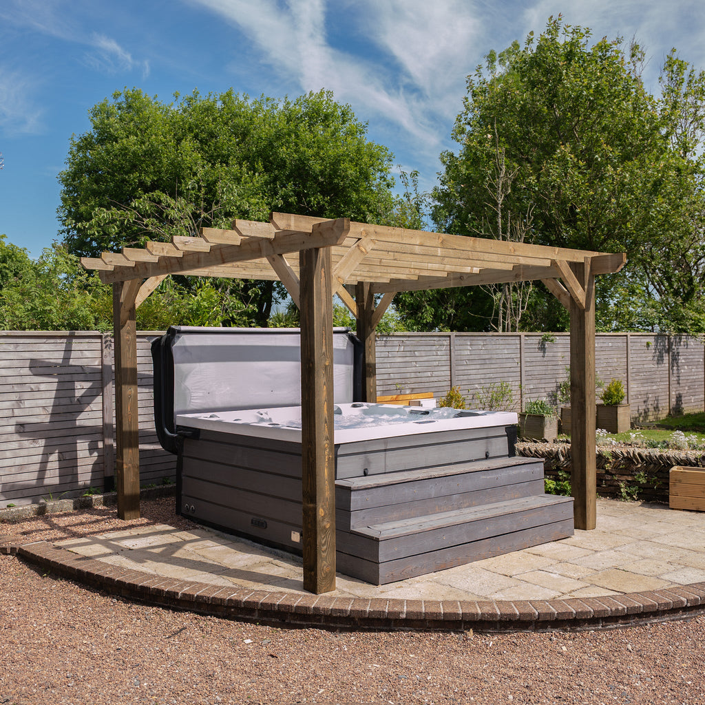 Wooden Pergola - Flat & Open Roof