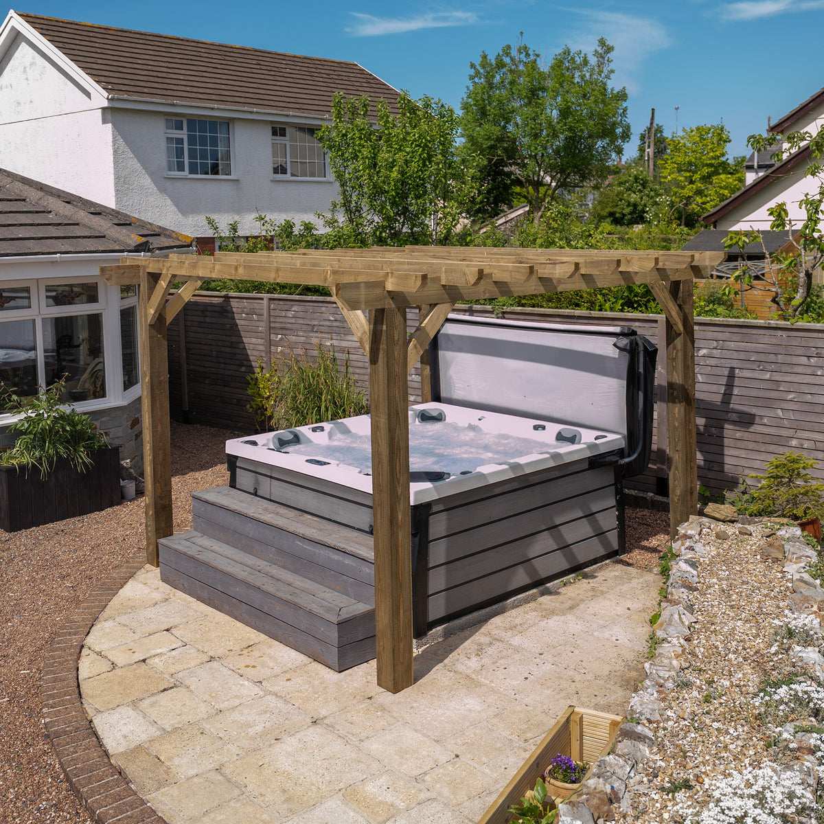 Wooden Pergola - Flat & Open Roof