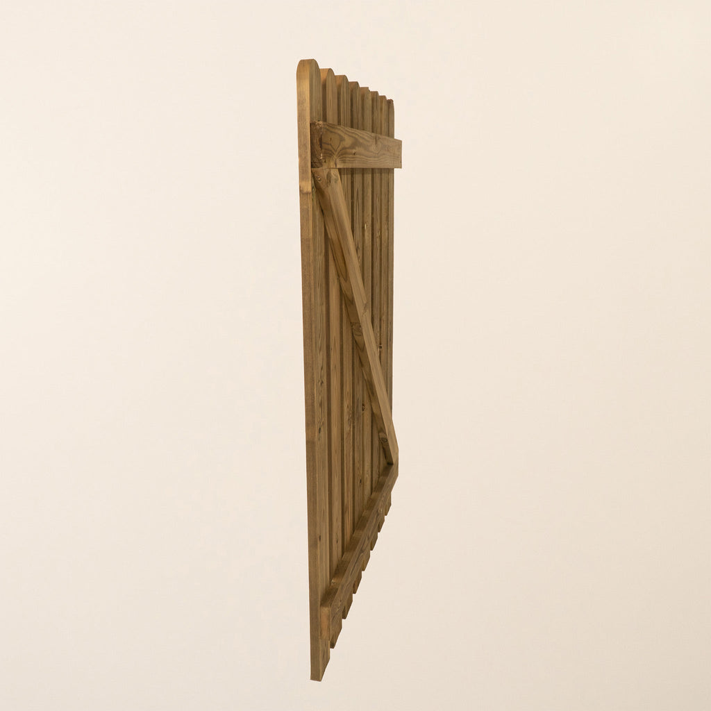 Round Top Pressure Treated Picket Side Gate (0.9m)