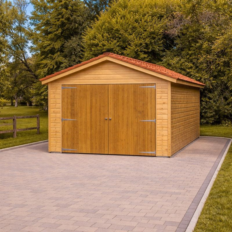 Cedar Shingle Roof Wooden Garage