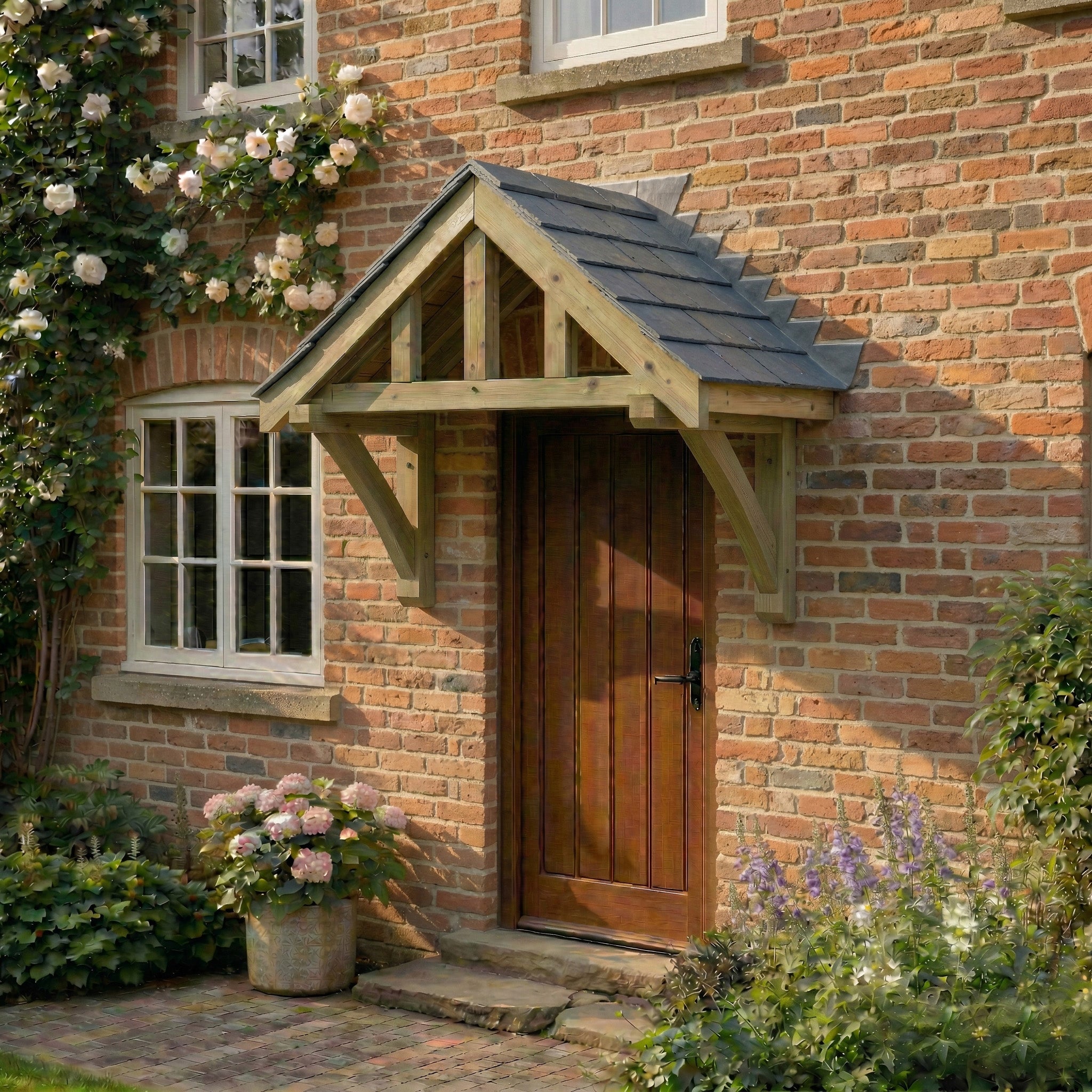 Apex Slate Roof Pressure-Treated Softwood Porch Canopy